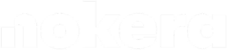 Nokera logo in white on transparent background.